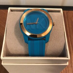 Michael Kors Turquoise Silicone Watch (MK-2559) 43mm - Smoke & Pet Free